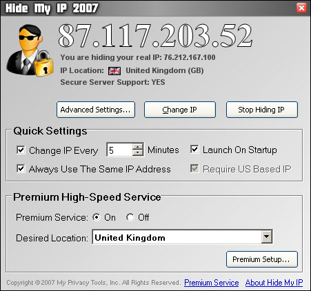 Hide My IP 2007 2.0.9.22987