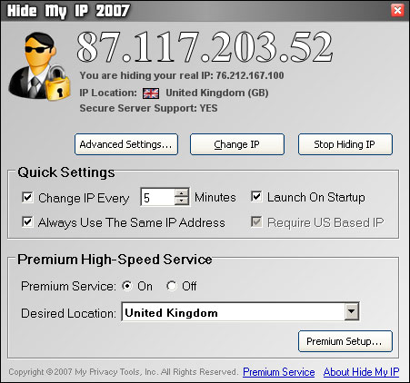 Hide My IP 2007 software