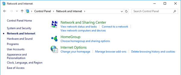 Click on Change adapter settings.