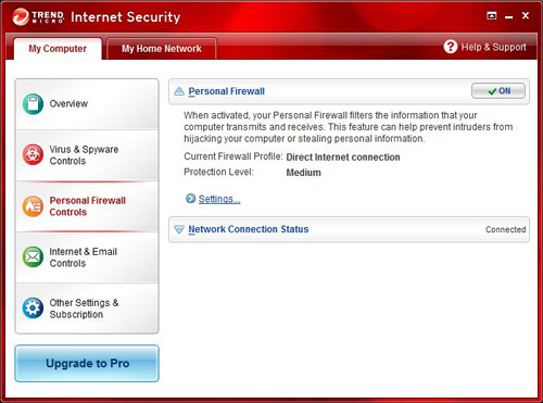 Trend Micro, Personal Firewall Controls