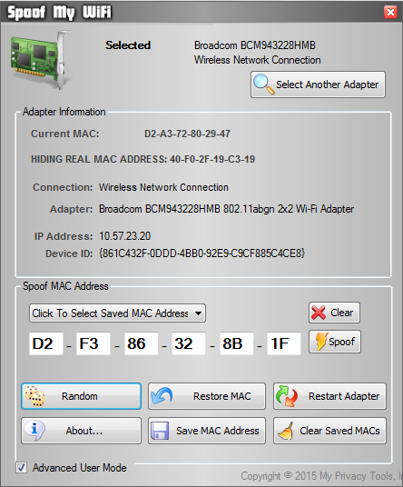 Spoof My WiFi - Hide Your MAC ID