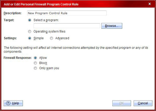 Trend Micro, Personal Firewall Controls, Browse